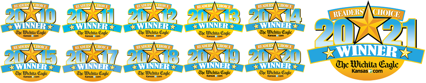 Wichita Eagle Readers Choice winner, best apartment community, 2010-2015, 2017-2021